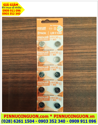 COMBO 01vỉ=10viên Maxell LR1130 AG10 189 Alkaline 1.5v _Giá 49.000 /vỉ